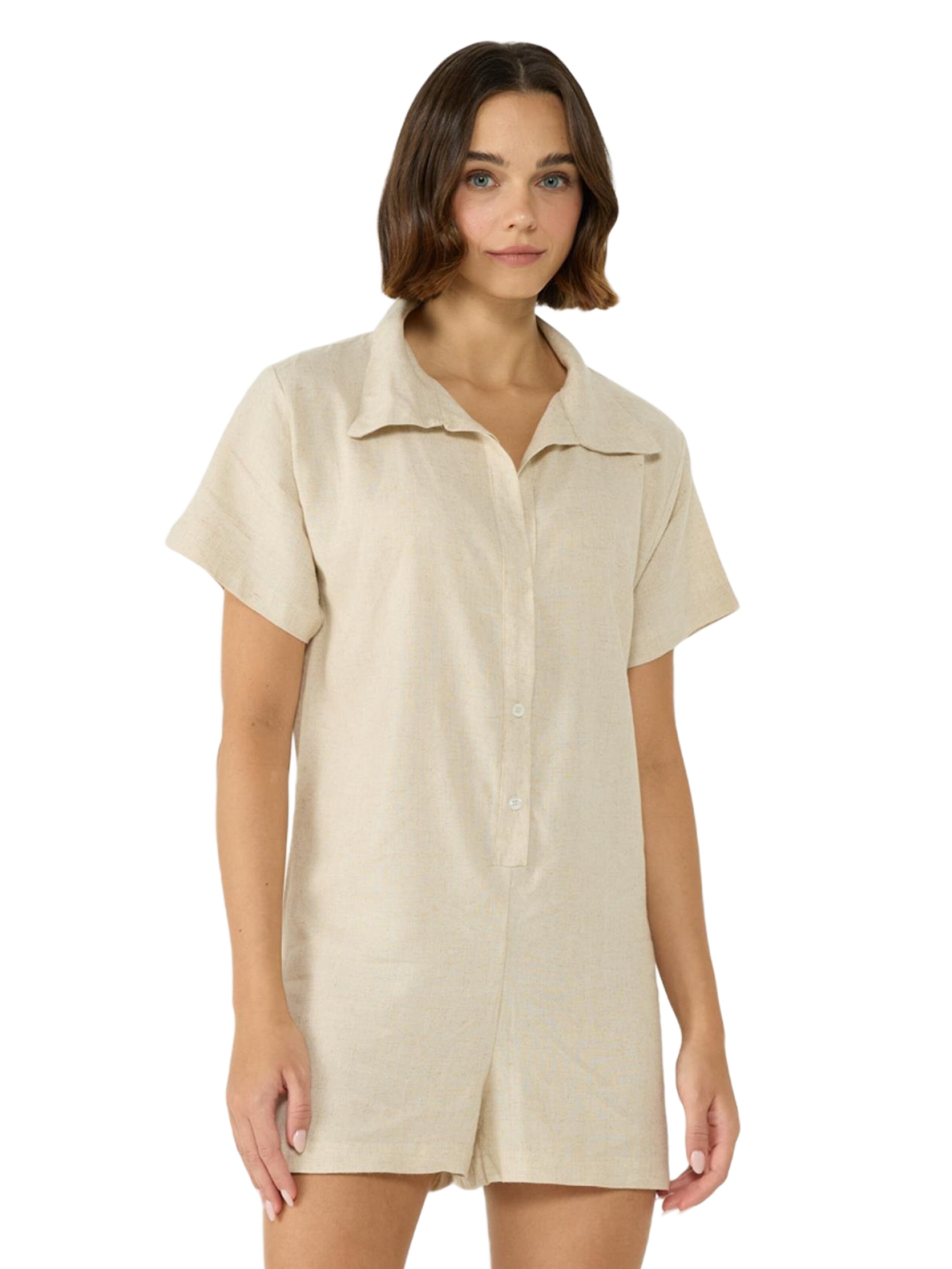 C&City Jumpsuit in Beige: voorkant