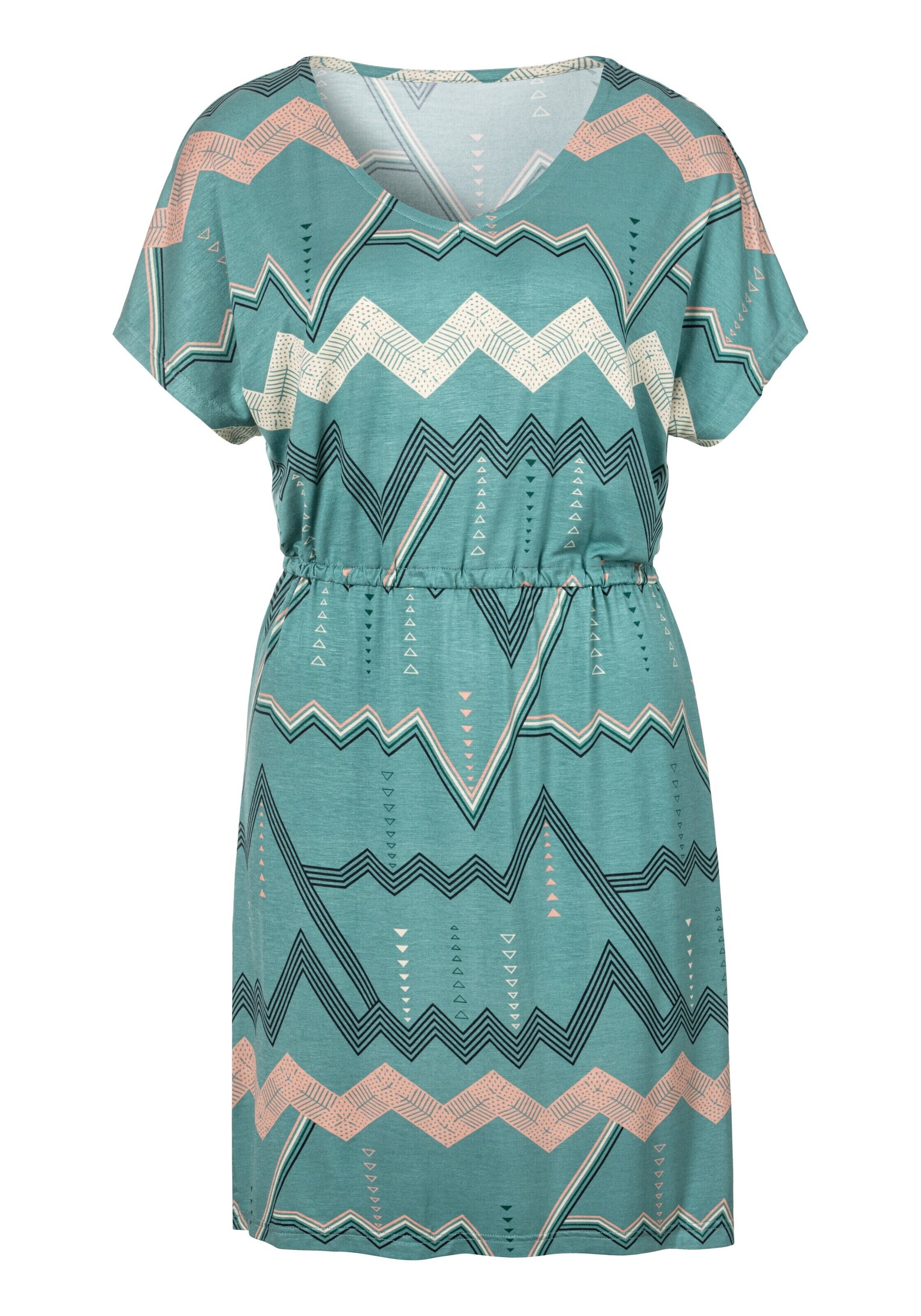 LASCANA Nachthemd in hellbeige / smaragd / koralle / schwarz, Produktansicht