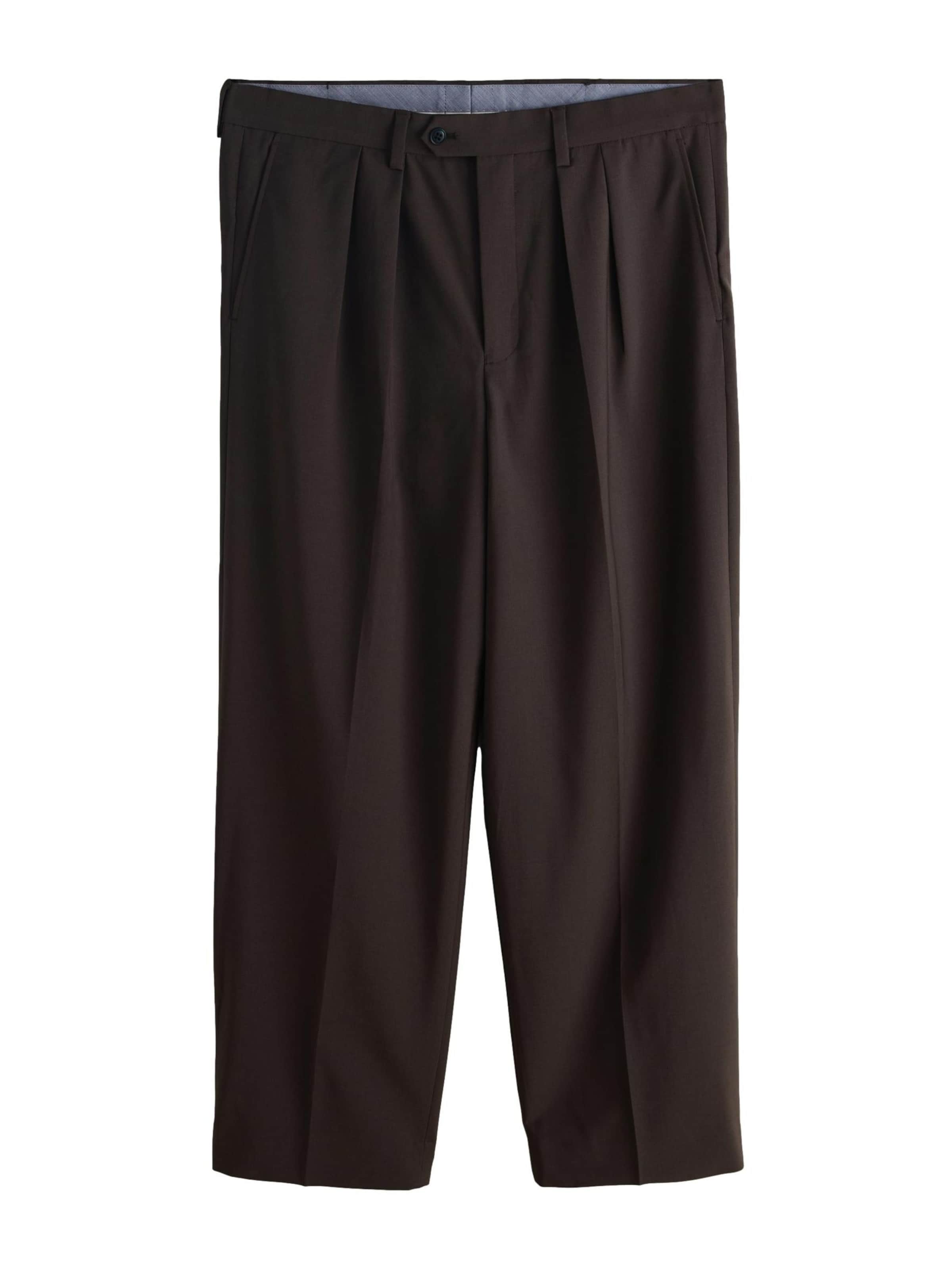 Next Pantalon à pince en marron, Vue avec produit
