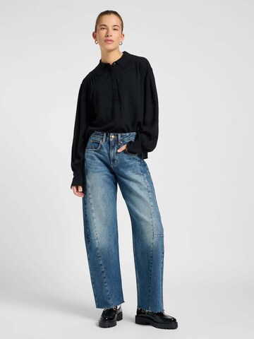Lee Blouse 'Statement Collar Shirt' in Black