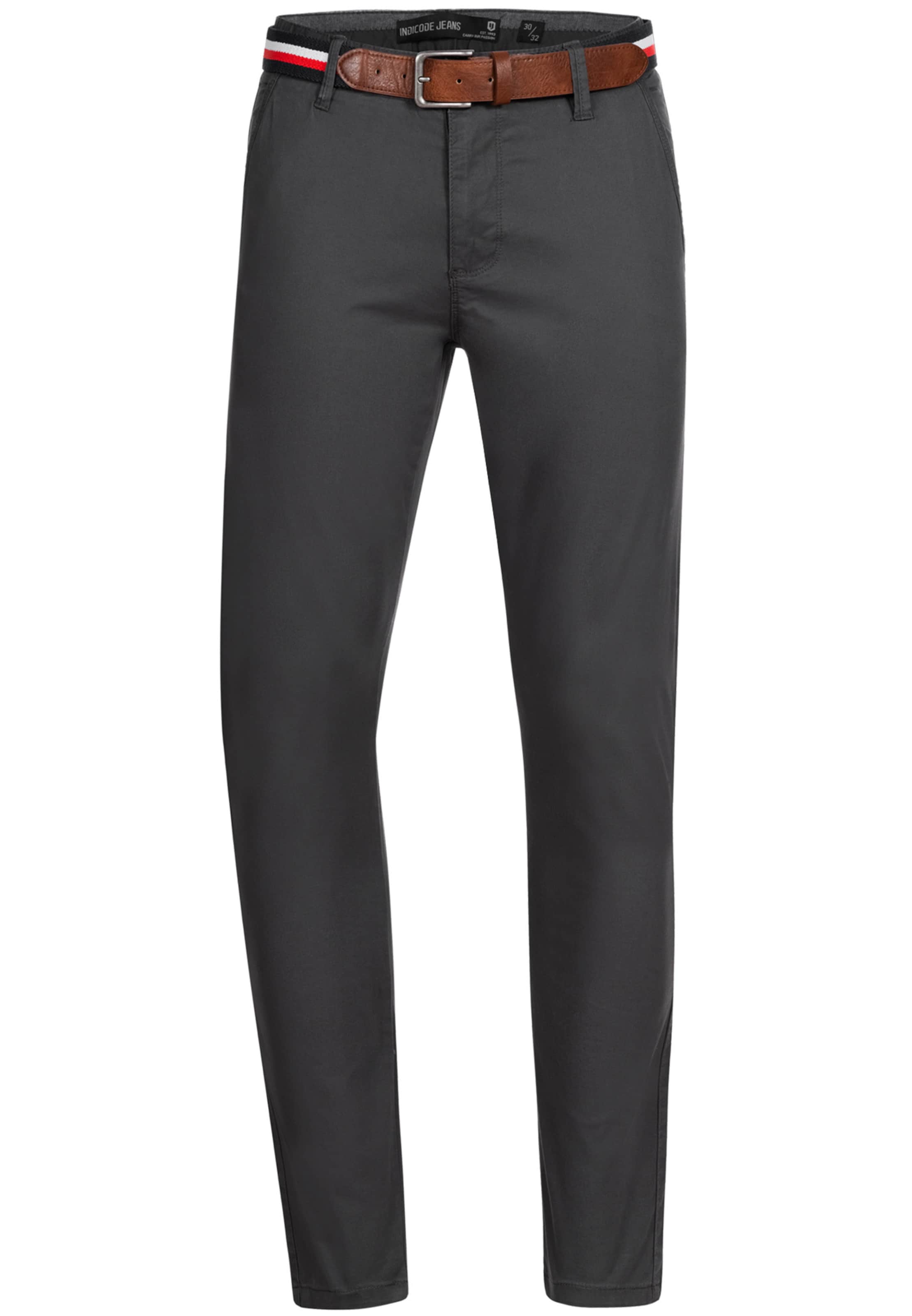 INDICODE JEANS Chino Pants &#x27;Cherry&#x27; in Grey: front