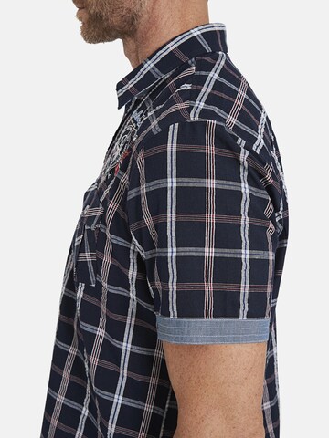 Jan Vanderstorm Comfort fit Button Up Shirt ' Berty ' in Blue