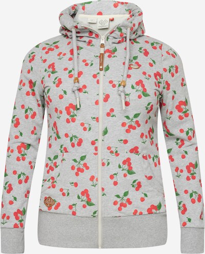 Ragwear Plus Sweat jacket 'NESKA' in Light grey / Green / Red, Item view
