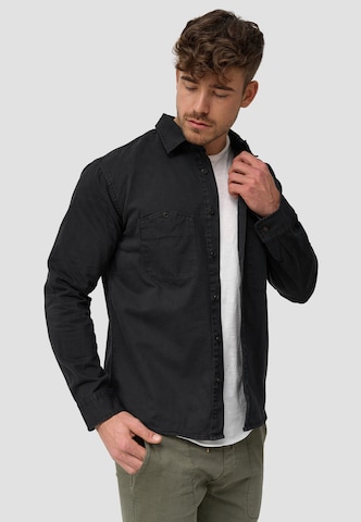 INDICODE JEANS Regular fit Overhemd 'Giuseppe' in Zwart