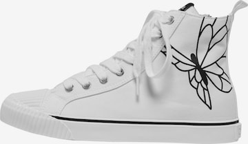 ONLY High-Top Sneakers in White: front