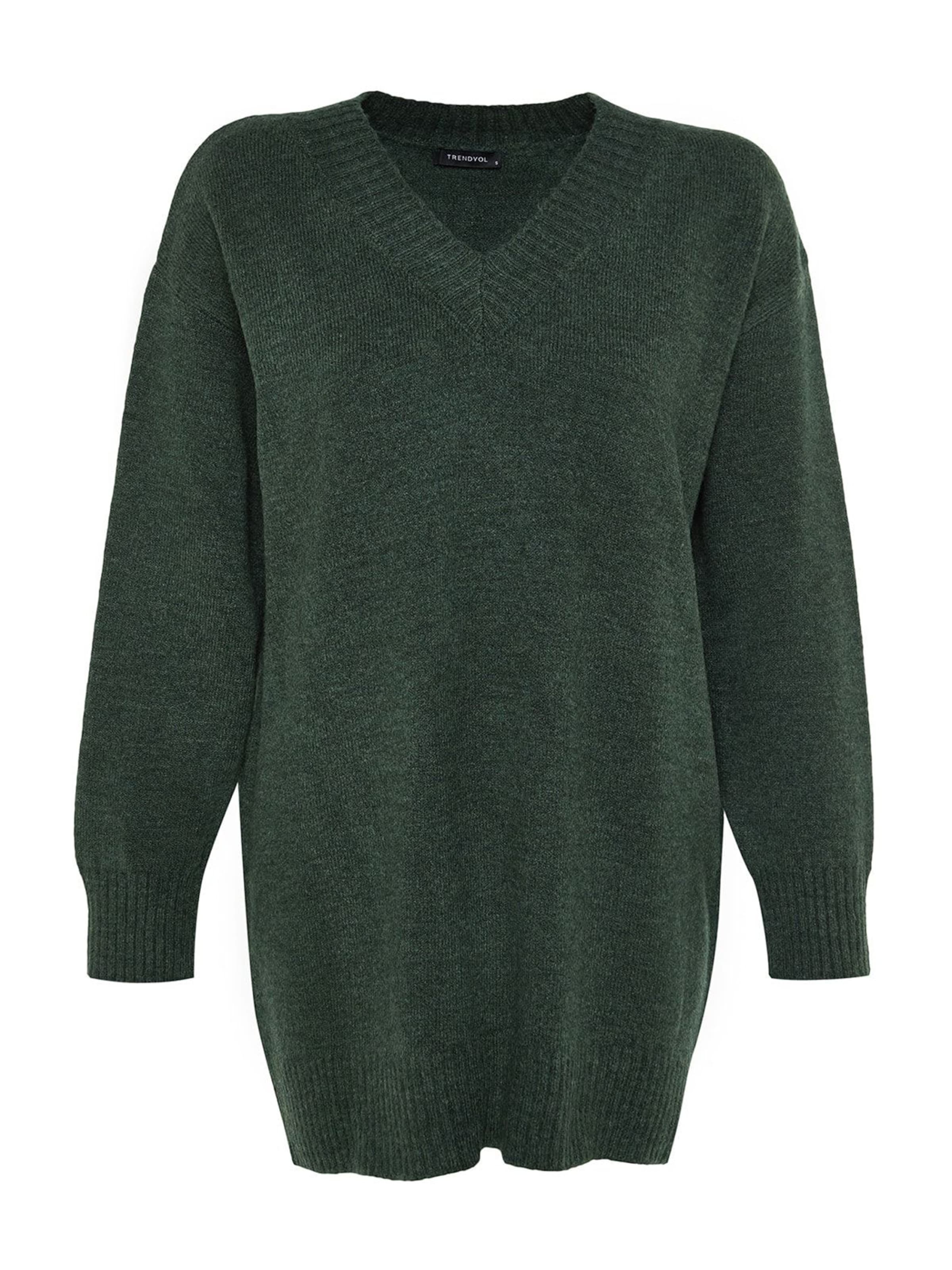 Trendyol Pletené šaty - Zelená: predná strana