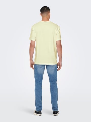 T-Shirt 'MAX' Only & Sons en jaune