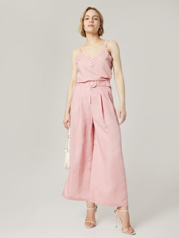 Guido Maria Kretschmer Women Wide Leg Bukser med lægfolder 'Dominique' i pink