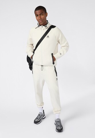 Champion Authentic Athletic Apparel Zip-Up Hoodie in Beige: front