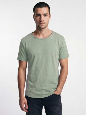 Antargo Shirt 'Basic Open Edge' in Green: front