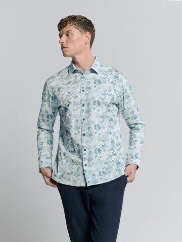 No Excess Regular fit Overhemd in Blauw: voorkant