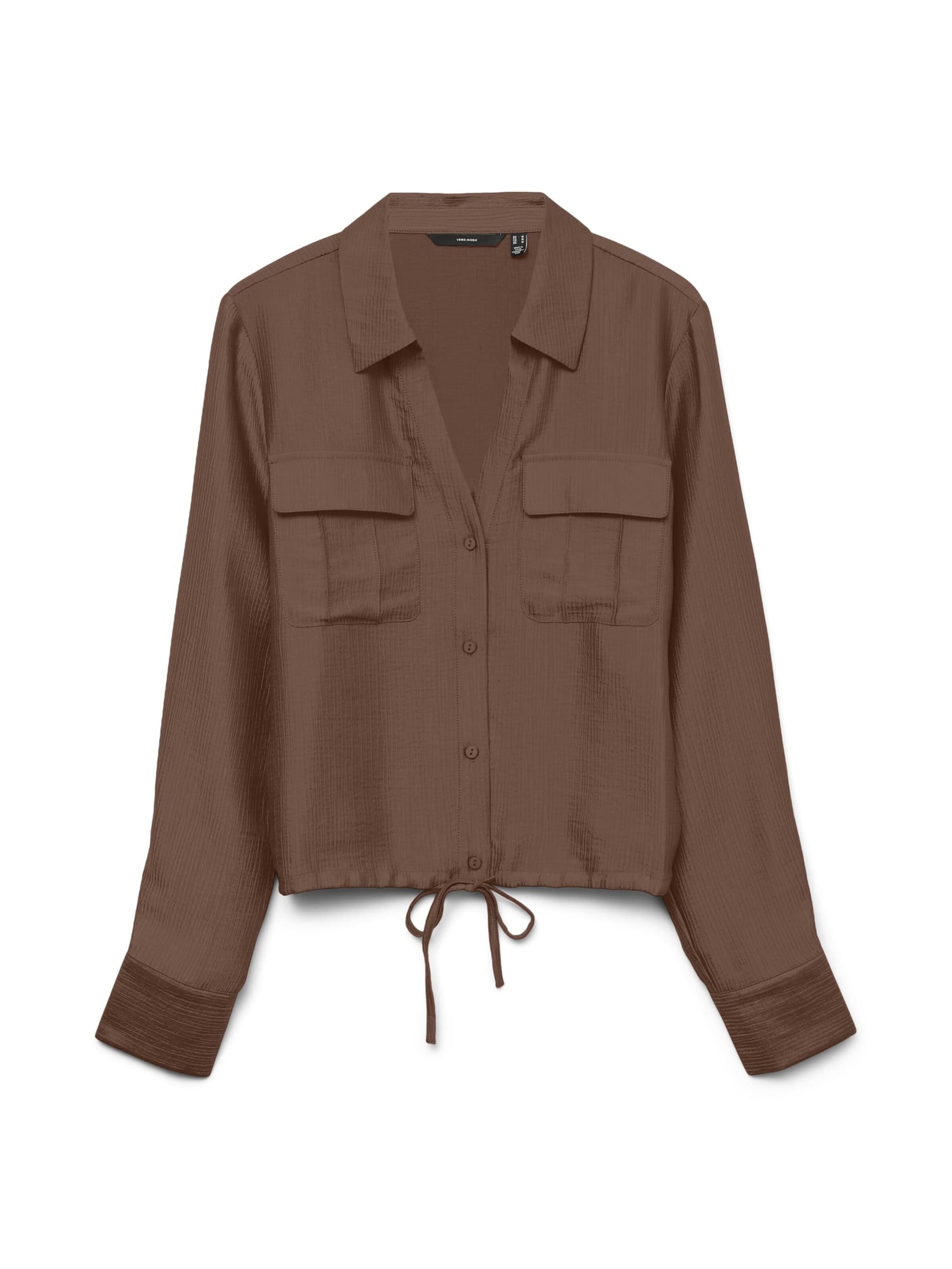 VERO MODA Blouse 'Toma' in Bruin: voorkant