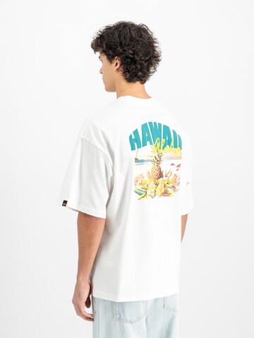 ALPHA INDUSTRIES Футболка 'Hawaii Aloha' в Белый: спереди