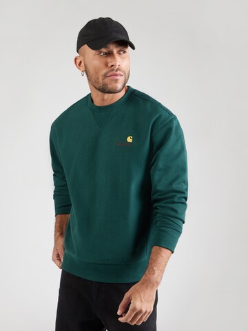 Sweat-shirt 'American Script' Carhartt WIP en vert : devant