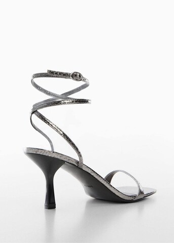 MANGO Strap Sandals 'Paula' in Silver