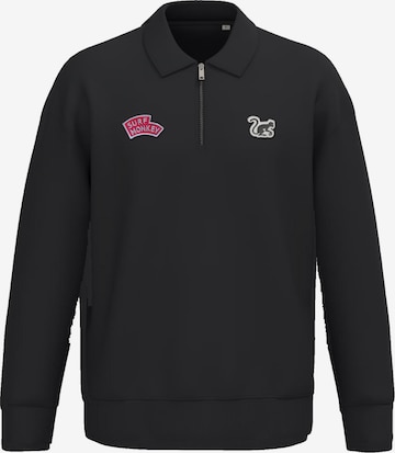 Sweat-shirt Surf Monkey en noir : devant