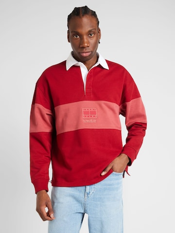 Sweat-shirt Tommy Jeans en rouge : devant