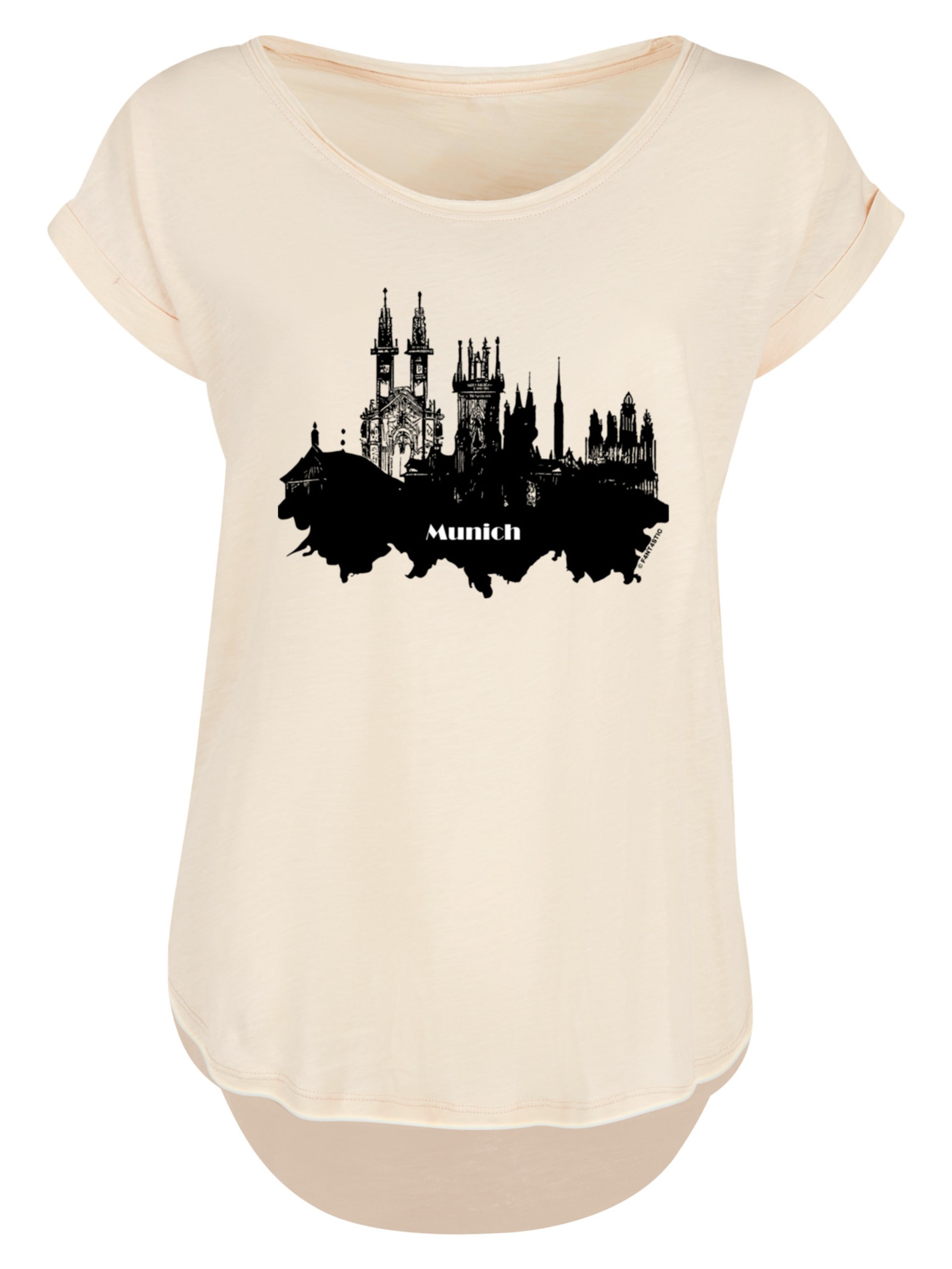 T-shirt 'Cities Collection - Munich skyline' F4NT4STIC en beige : devant