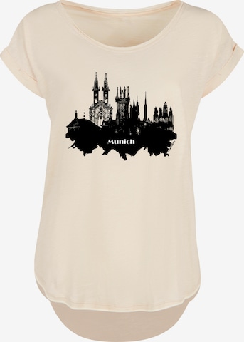 T-shirt 'Cities Collection - Munich skyline' F4NT4STIC en beige : devant
