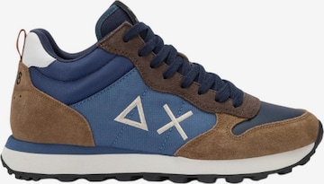 Baskets hautes SUN68 en bleu : devant