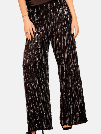 Pantaloni pe 36 love & roses pe negru / argintiu, Vizualizare produs