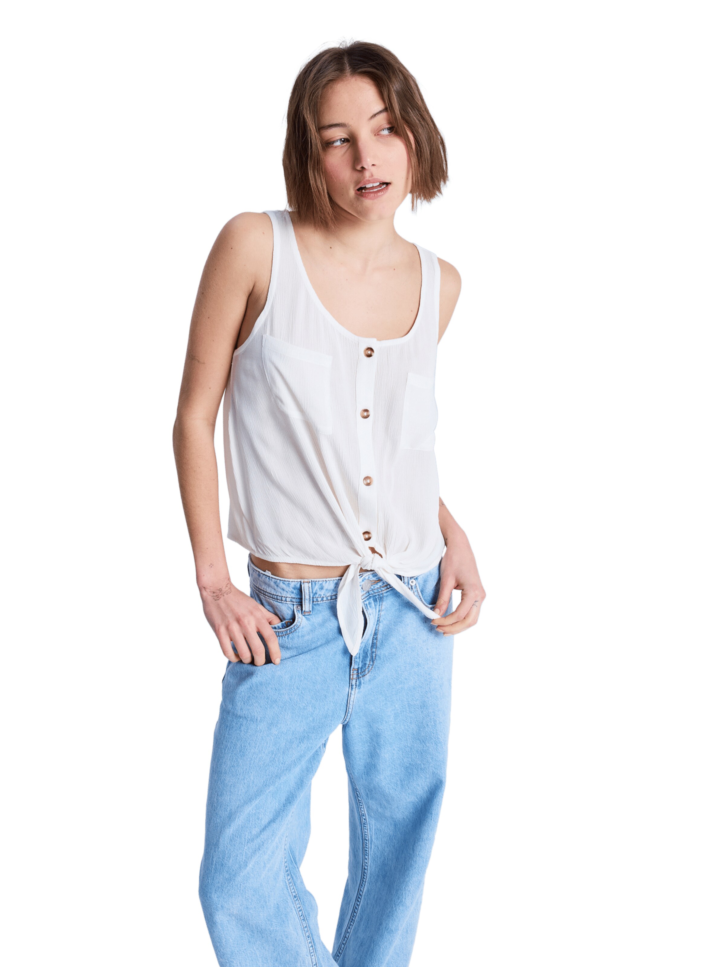 ROXY Blouse 'Tropical Hill' in White: front