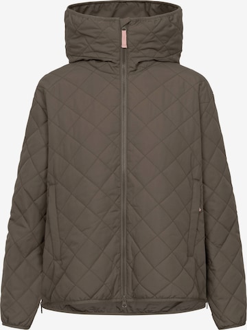 Derbe Between-Season Jacket 'Quiltby Short' in Brown: front