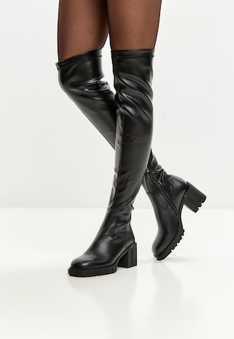 CESARE GASPARI Overknees in Schwarz