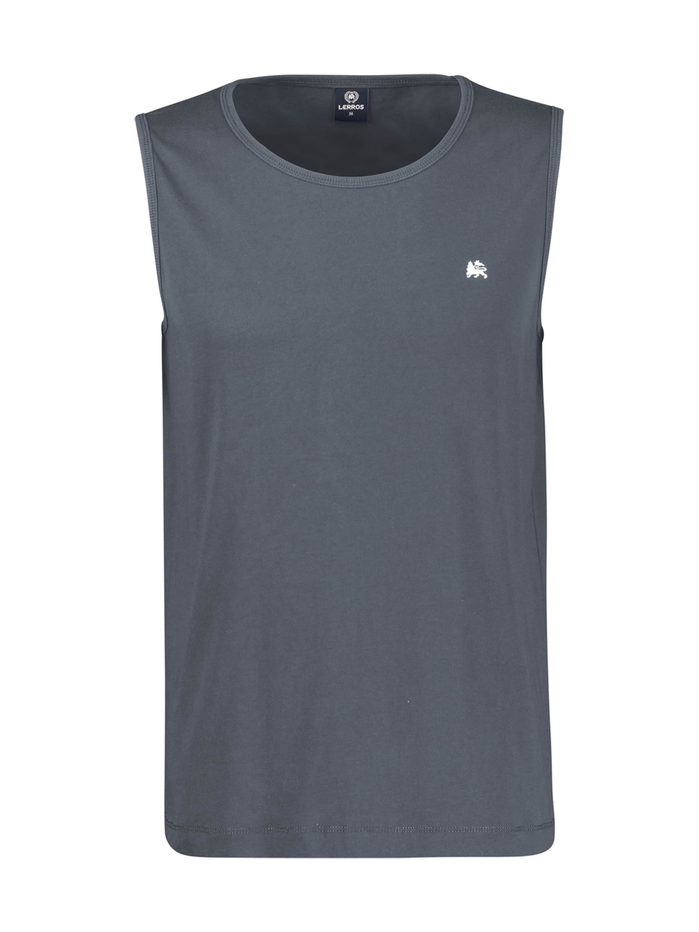 LERROS Sportliches Baumwoll-Tanktop mit O-Neck, große Größen in Grau: Vorderseite