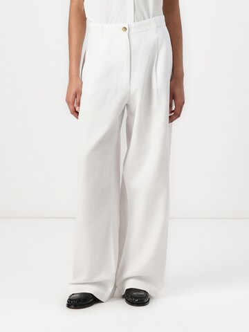 TOMMY HILFIGER Regular Bandplooibroek in Wit: voorkant