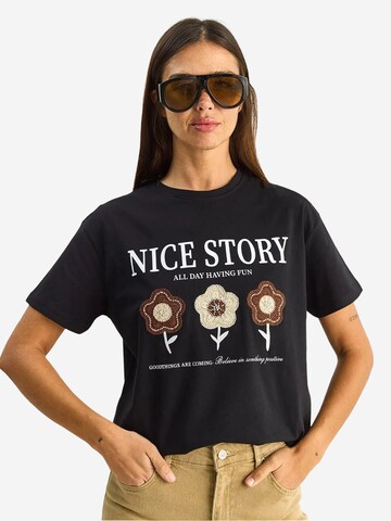 T-shirt Bianco Lucci en noir : devant