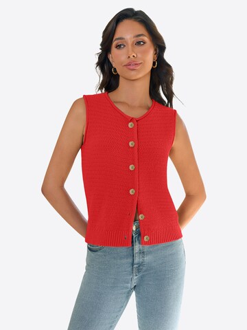 Imily Bela Gebreide bodywarmer in Rood