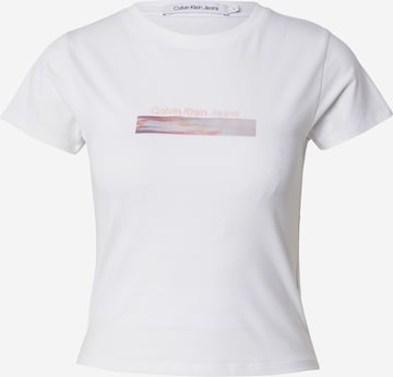 T-shirt Calvin Klein Jeans en blanc : devant