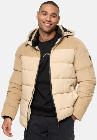 INDICODE JEANS Winter jacket 'Lockly' in Beige: front