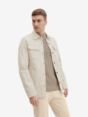 TOM TAILOR Regular Fit Hemdjacke in Beige: predná strana