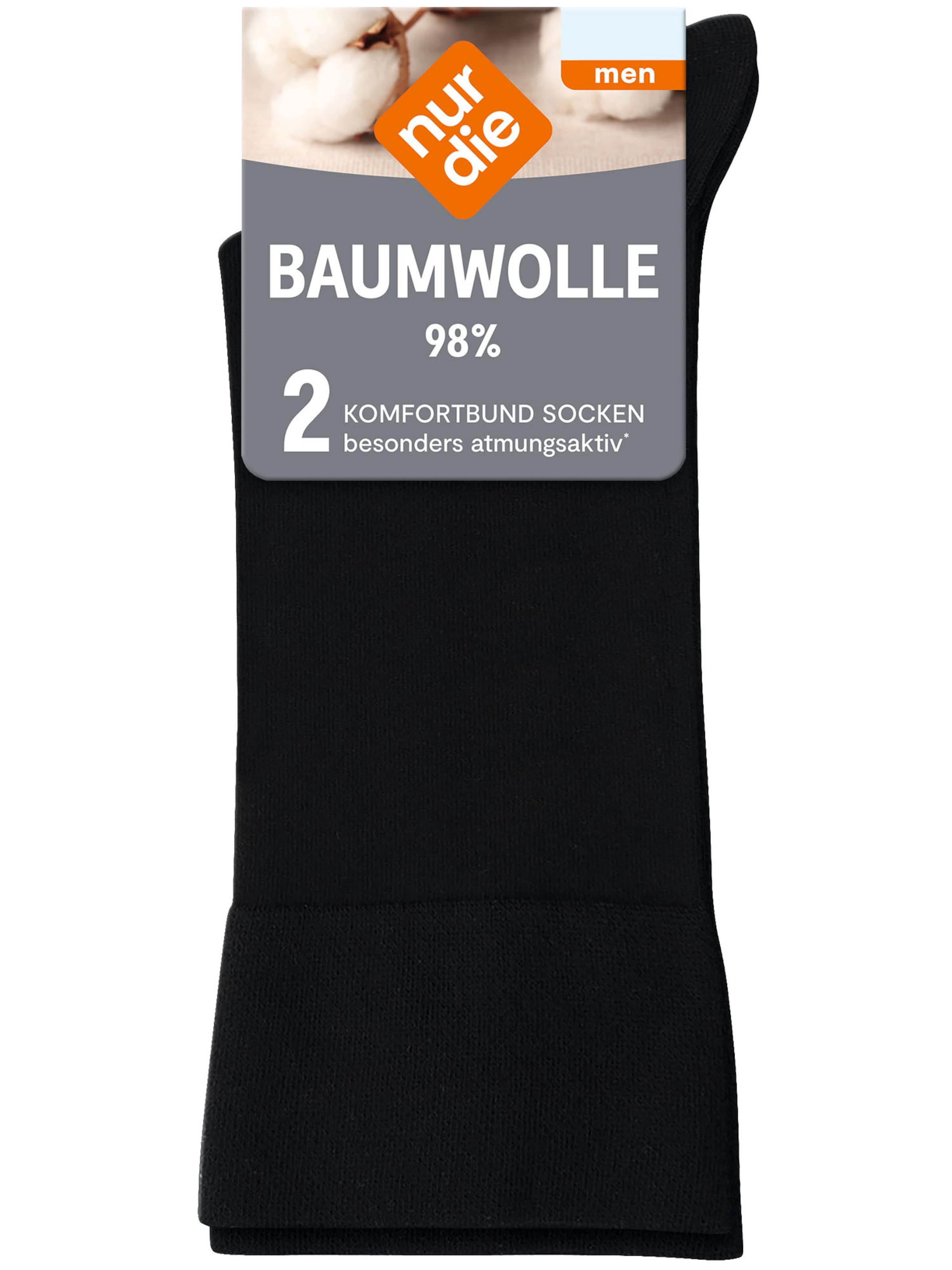 Nur Die Socks ' Komfortbund ' in Black: front