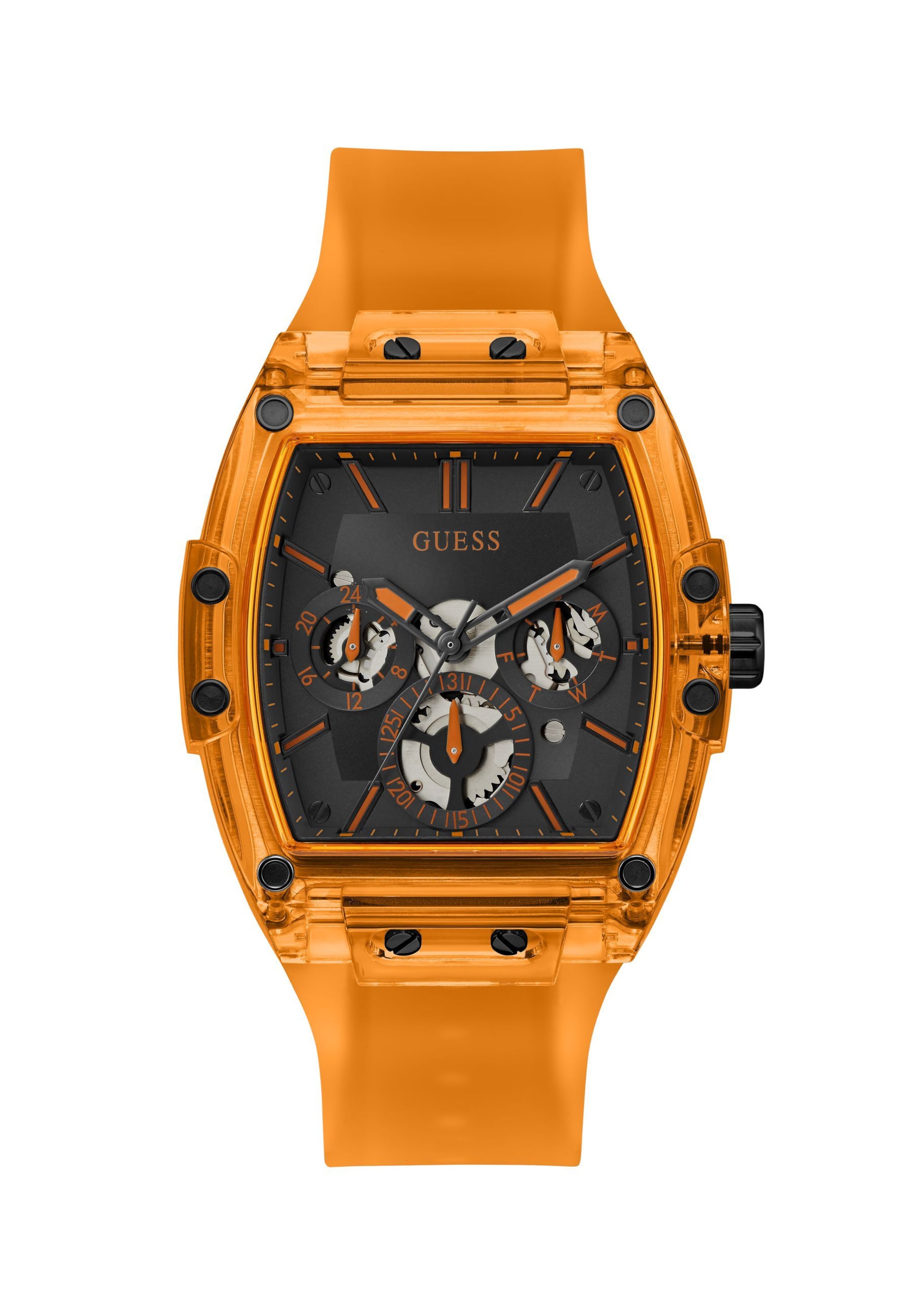 GUESS Analoog horloge 'Phoenix' in Oranje: voorkant