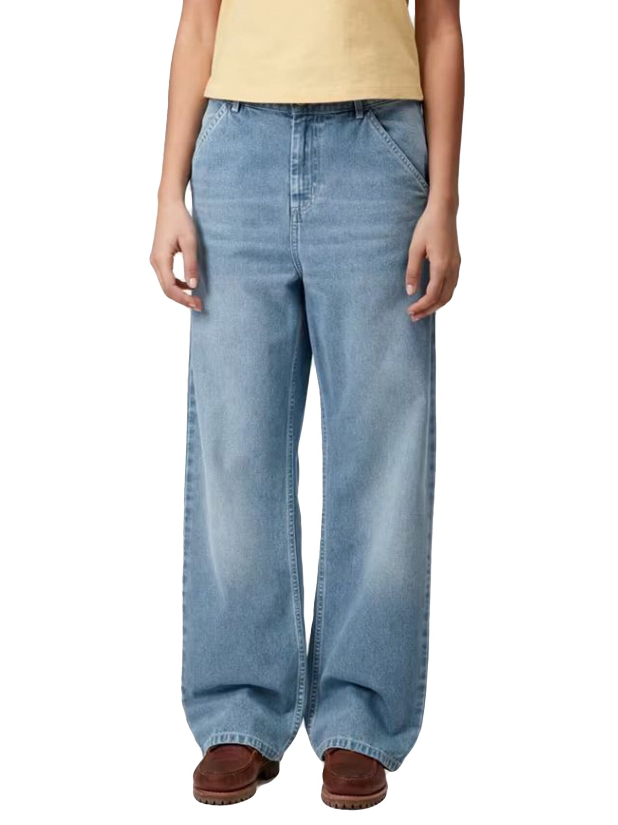 Carhartt WIP Baggy Jeans 'W' SIMPLE PANT BLUE LIGHT TRUE WASHED' in Blue: front
