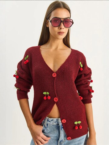 Bianco Lucci Strickjacke 'Strickjacken'‌‌‌‌‌‌‌‌ in Rot: Vorderseite