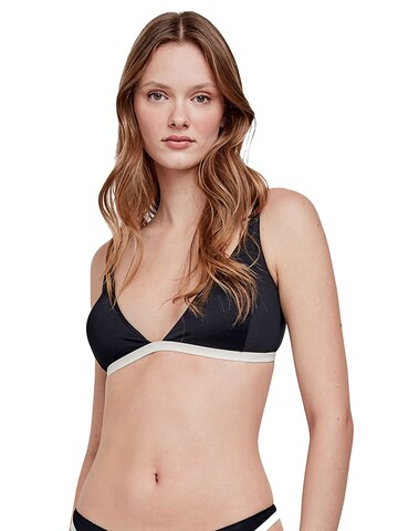 Triangolo Top per bikini di Gisela in nero: frontale