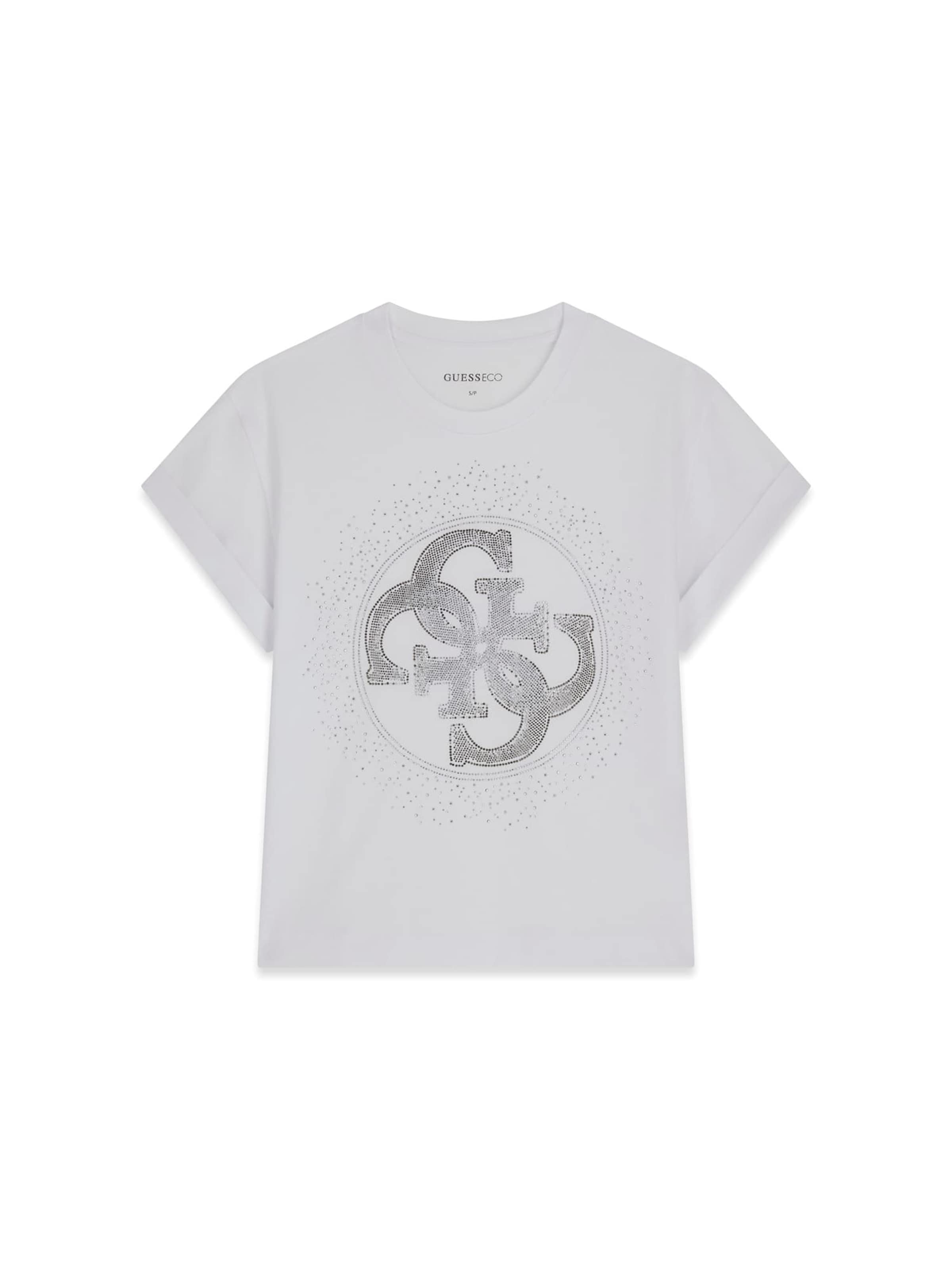 GUESS - Camiseta en blanco: frente