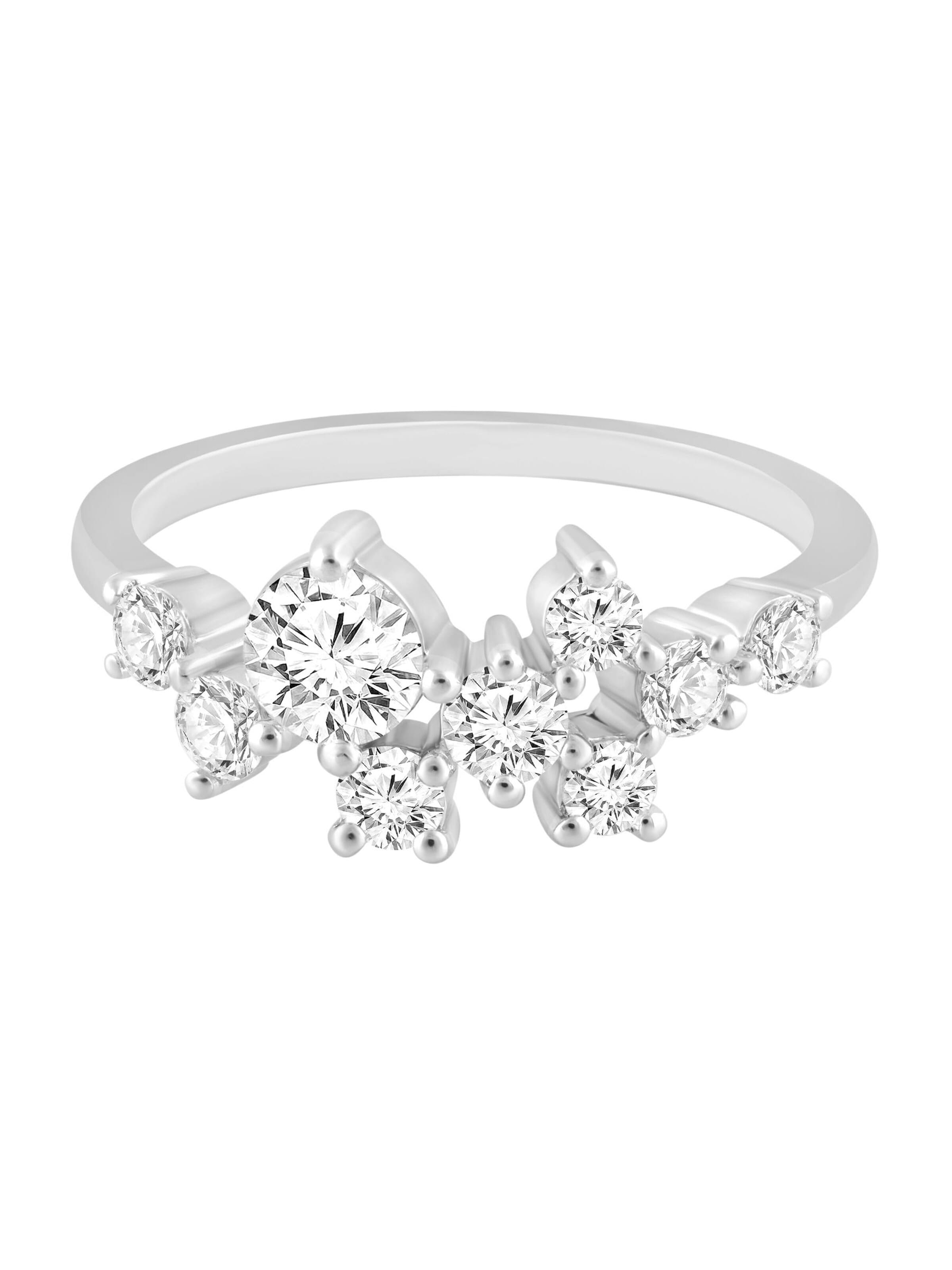 ETHISHER DIAMANTEN Ring‌‌‌‌ in Silber: Vorderseite