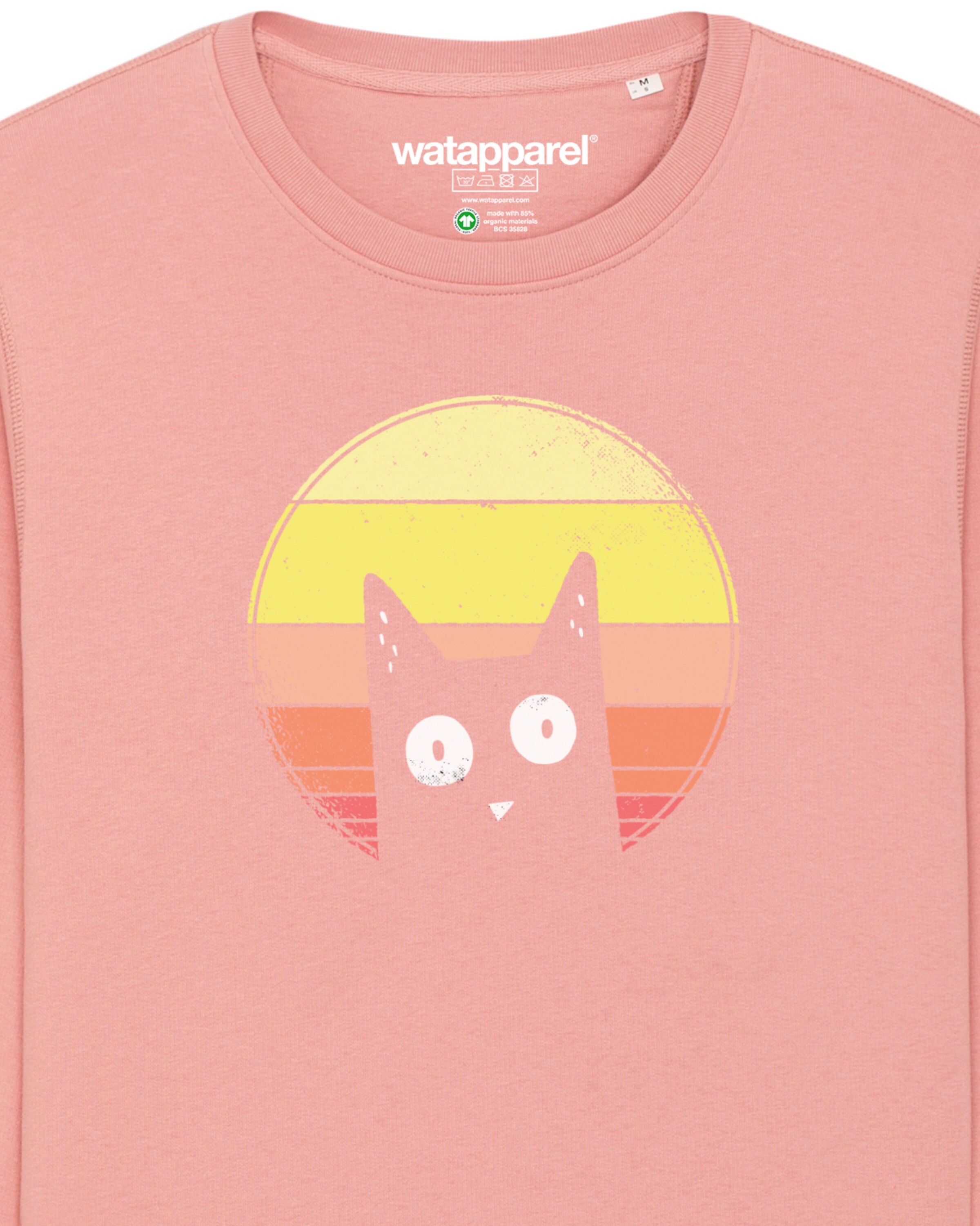 Watapparel Sweatshirt ' Sunset Cat ' in Pink
