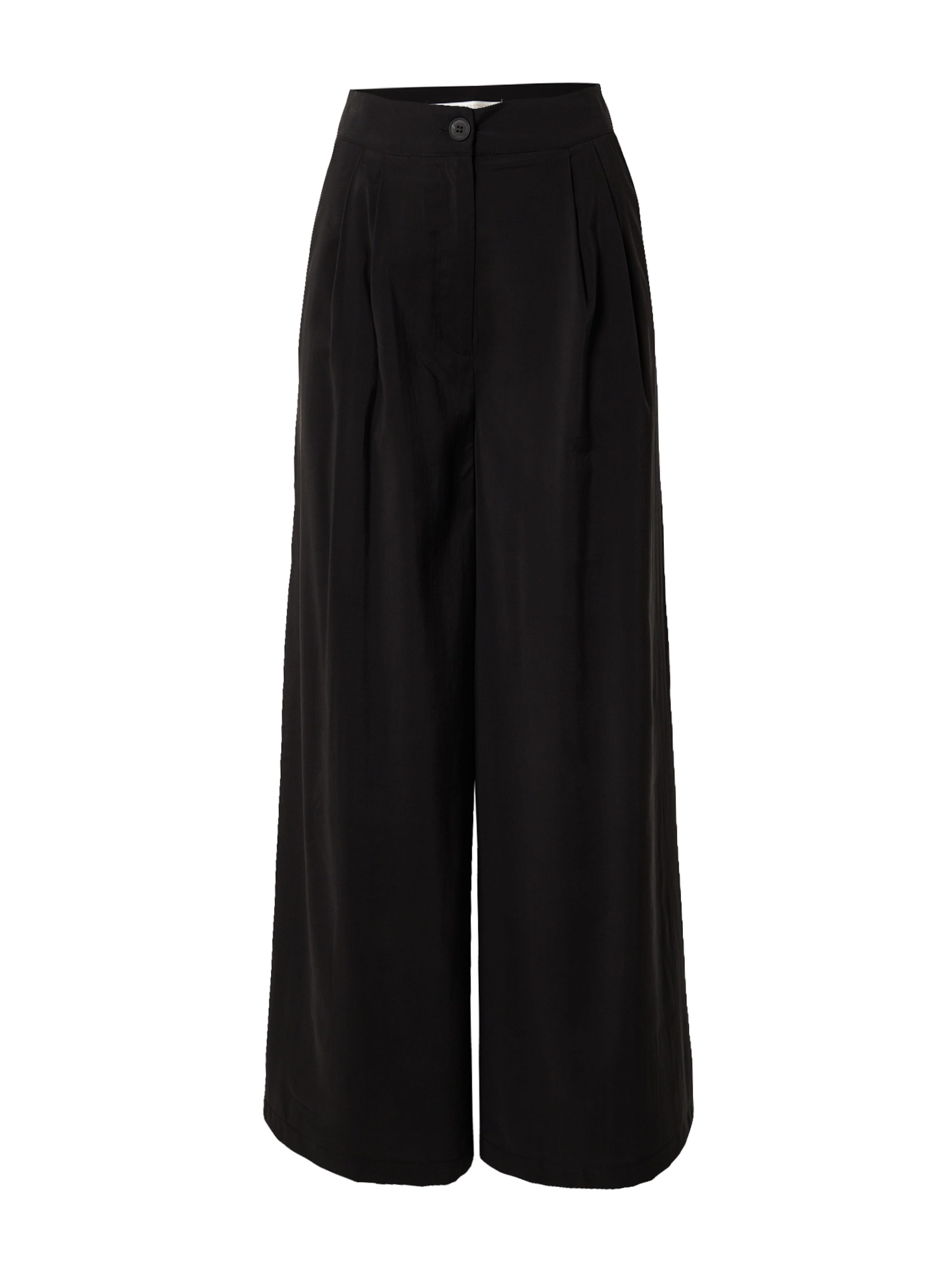 Guido Maria Kretschmer Women - Pierna ancha Pantalón plisado 'Cami' en negro: frente