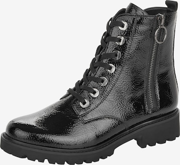 REMONTE Lace-Up Ankle Boots in Black: front