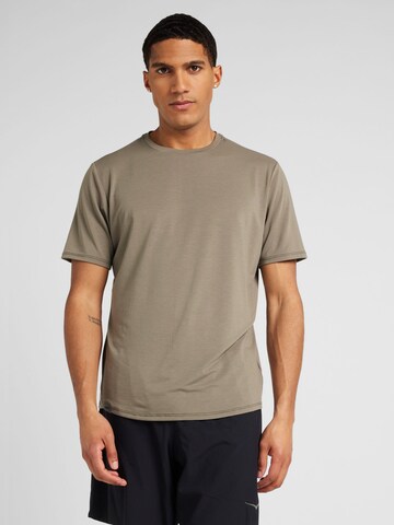 Hoka One One Performance Shirt 'ESSENTIAL' in Grey: front