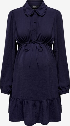 Only Maternity Shirt Dress in Blue: front