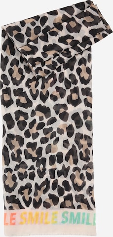 Zwillingsherz Schal 'Leo Fun' in Beige: Vorderseite