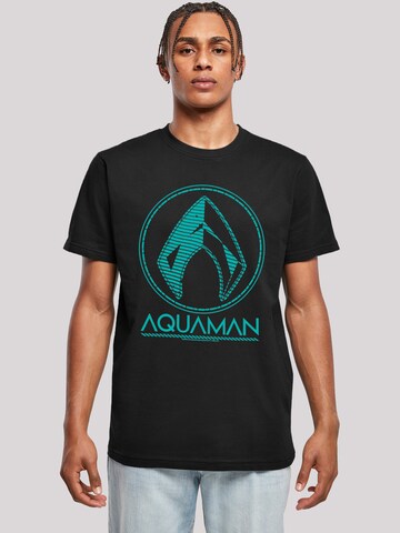 F4NT4STIC Shirt 'DC Comics Aquaman' in Zwart: voorkant