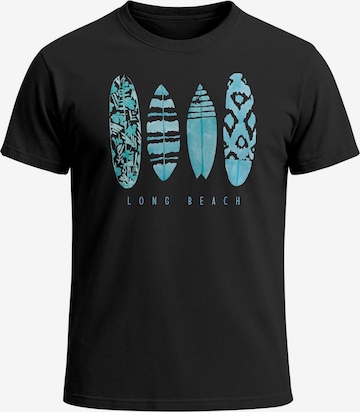 Neverless Shirt 'Long Beach' in Schwarz: Vorderseite